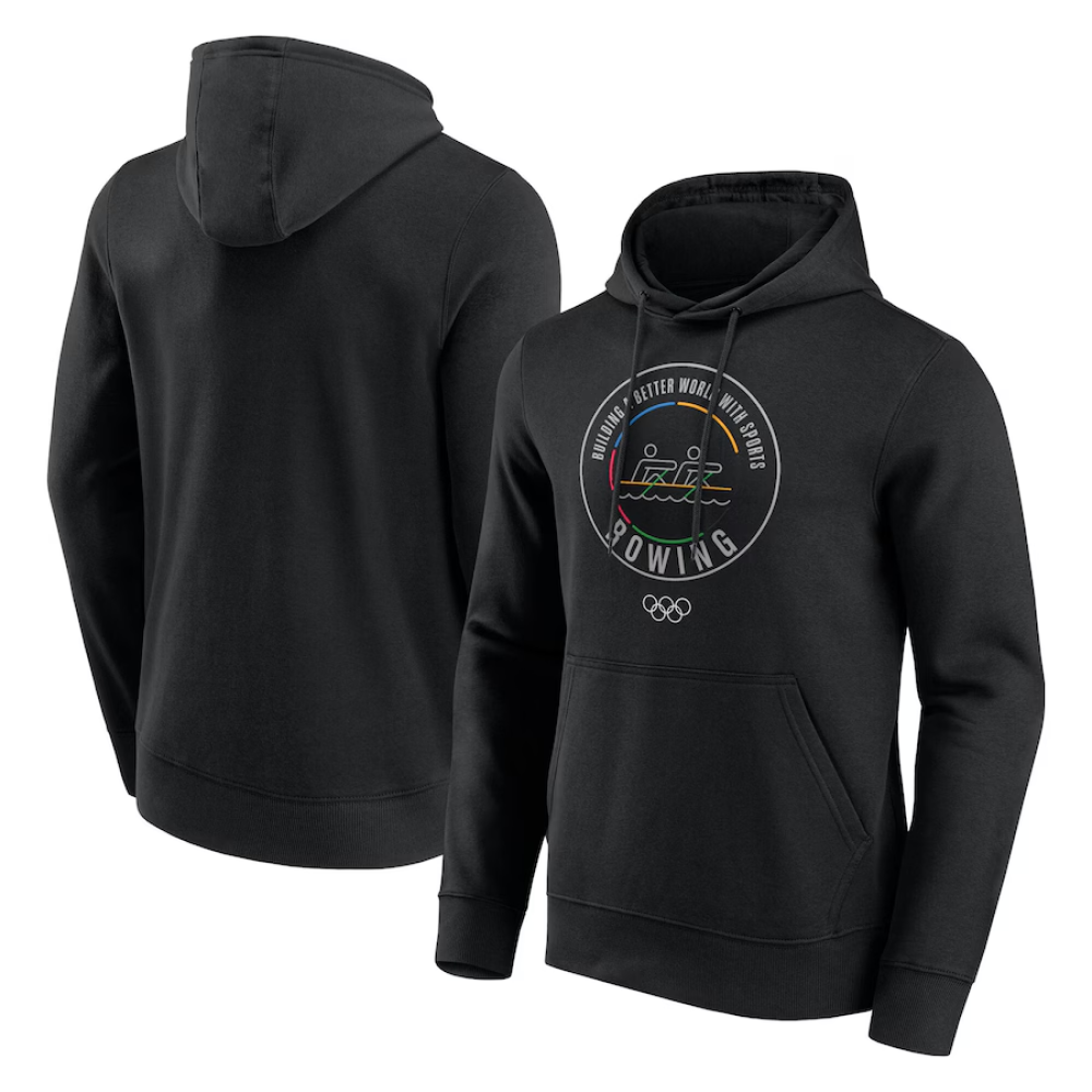 FILA Felpa con cappuccio uomo Olympics Rowing nera collezione Pittogram Hoodie Nuova