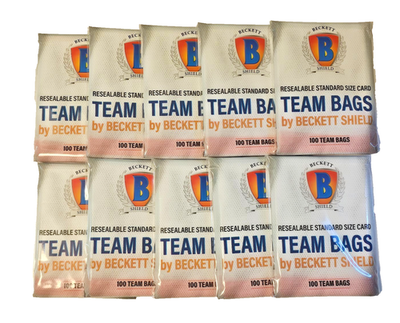 #ad Beckett Shield Team Bags Resealable Sleeves 10 Packs of 100ct Bags $26.98
