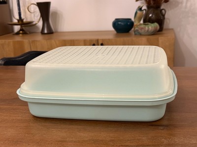 Vintage Tupperware Marinade Container Mint Green #1295 Season Serve Lid #1294