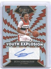 2024-25 Panini Select Bub Carrington Youth Explosion Auto YE-BUB Wizards