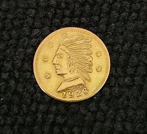 1926 $1 British Columbia Gold California Fractional Gold Coin Indian Head