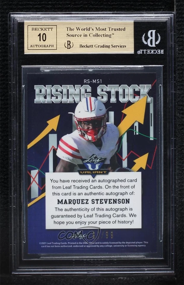 2021 Leaf Valiant Rising Stock /99 Marquez Stevenson BGS 9.5 Rookie Auto RC - Image 2 of 2