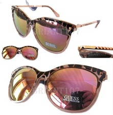 New GUESS GF0302 Leopard/Pink mirror Womens Sunglasses 75