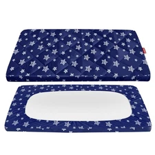 Pack N Play Mattress Pad Cover Mini Crib Quilted Playpen Pad 39"x27" Navy Boys