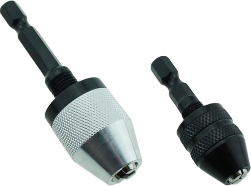 2 Pieces Keyless Drill Chuck - 1/4 Inch Hex Shank Drill Bit Adapter, Quick Chang