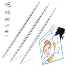 Facial Reflexology Massage Tool 3 Pcs 6 Size Steel Acupuncture Pen for Face Body