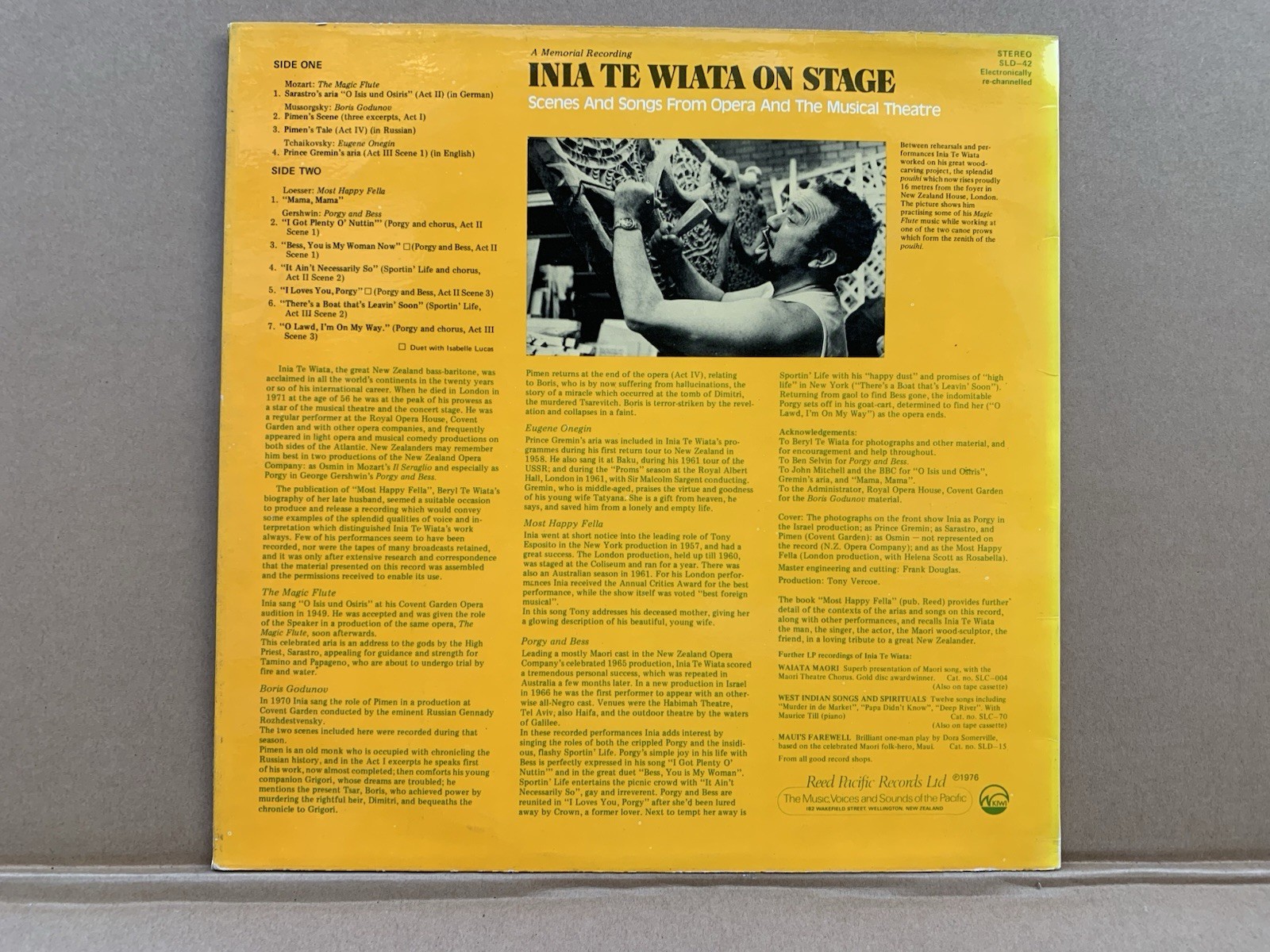 Inia Te Wiata On Stage Vinyl KIWI SLD-42 Māori Opera