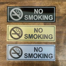 Aluminum No Smoking Sign Adhesive Backing Elevator Business Office Metal