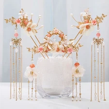 Chinese Hanfu Headdress Hairpin Hair Comb Hair Stick Earring Fairy Jewelry Gift