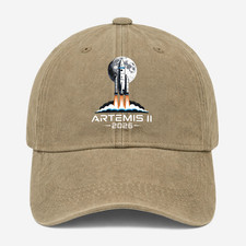 Space Rocket Hat Artemis 2 Cap Vintage Washed Dad Hat Moon Mission Unisex