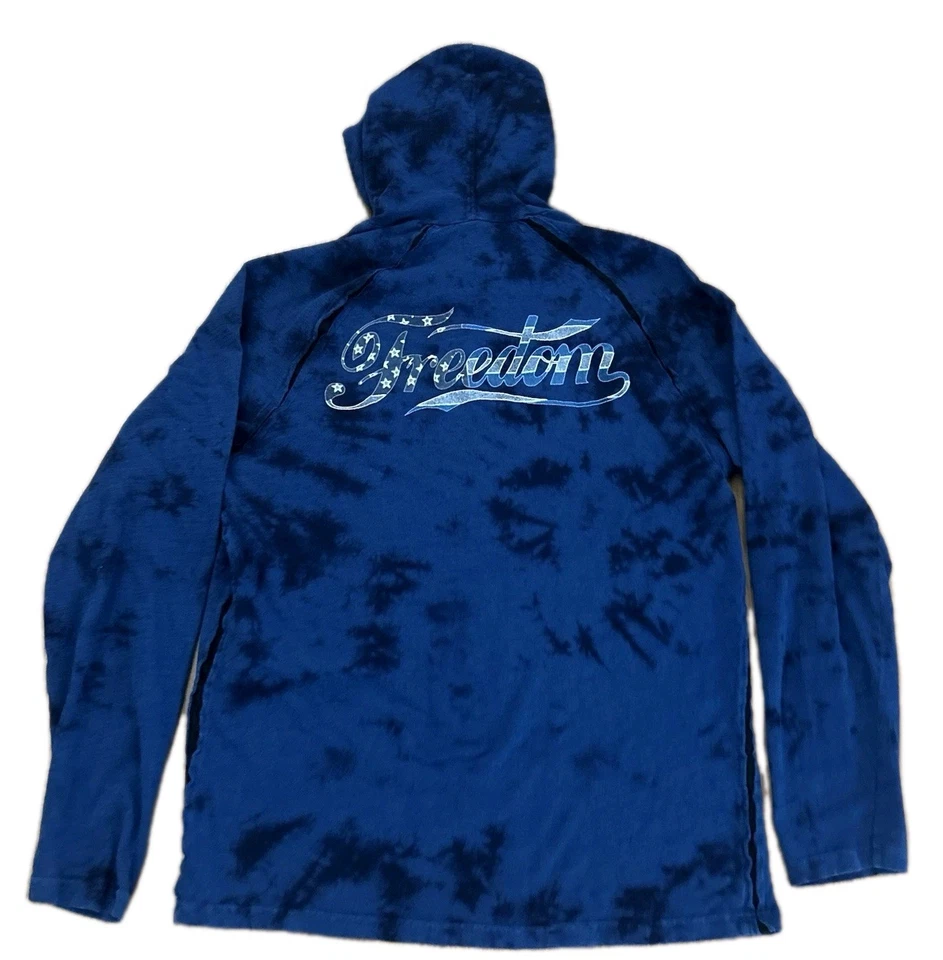 Camisa con Capucha Ligera Affliction Para Hombres Grande Eagle Freedom Azul Envejecido Foto 3 de 4