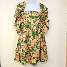 Misa Los Angeles Kate Mini Dress Size M Floral Tiered Cottage Boho Forest Fairy