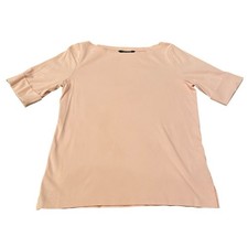 Lauren Ralph Lauren Women Size Lg Boat Neck Sweater Shirt Top Soft Pink Cuffed