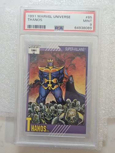 1991 Marvel Universe #85 Thanos PSA 9 Mint Super Villains Card