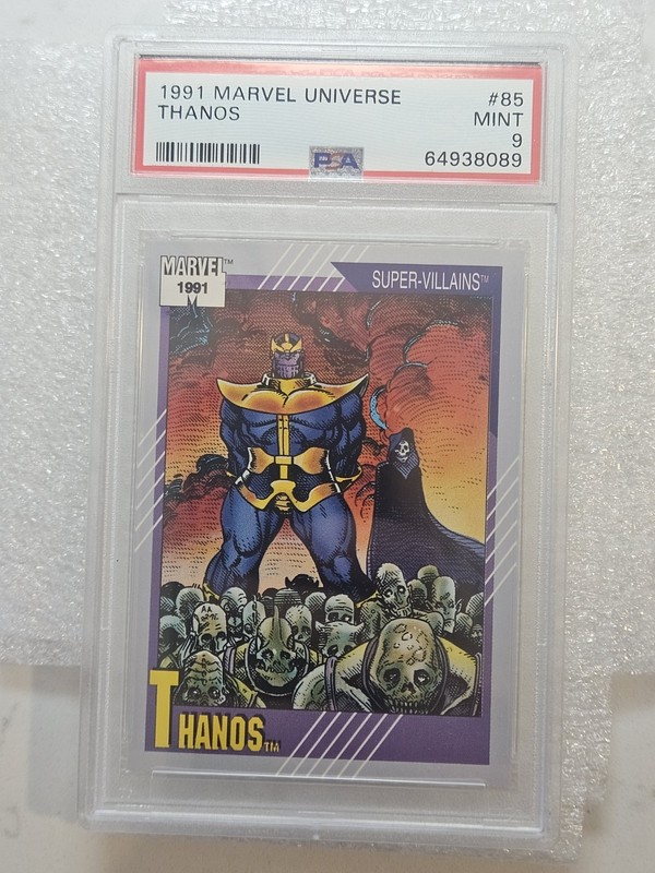 1991 Marvel Universe #85 Thanos PSA 9 Mint Super Villains Card