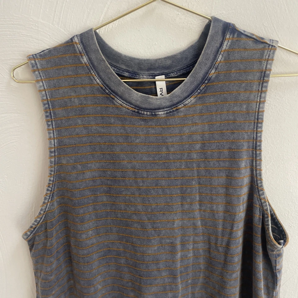 RVCA 衬衫裙 M 铜蓝色条纹  — 第 2/4 张图片