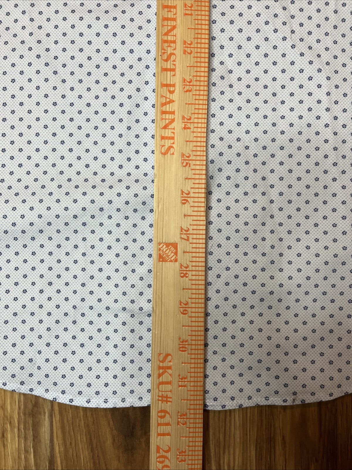 Benetti Modern Fit Shirt Men’s L Blue & White Geometric Print Flip Cuff