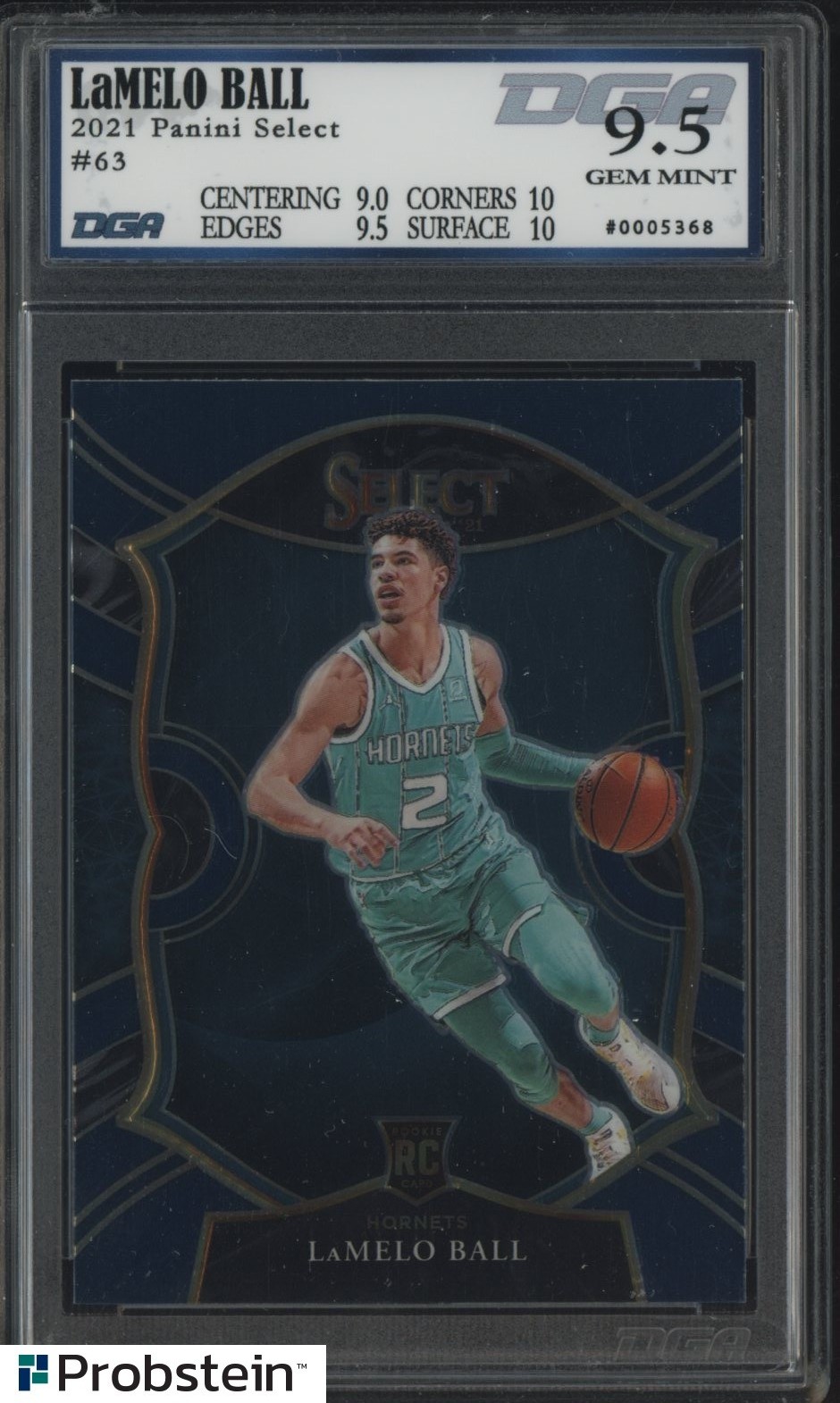2020-21 Select Blue Retail #63 LaMelo Ball Charlotte Hornets RC Rookie DG 9.5