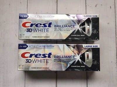 (Pack of 2) Crest 3D White Brilliance Charcoal Teeth Whitening Toothpaste 4.6 oz