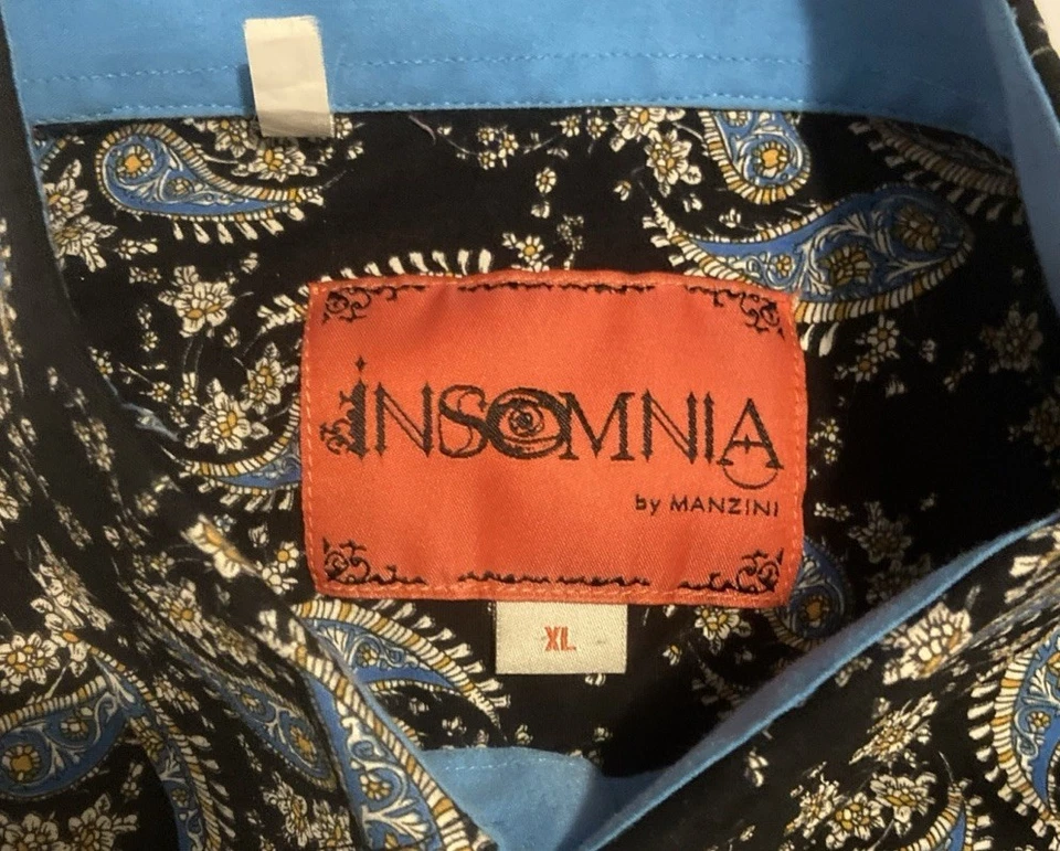 Insomnia By Manzini Men's Long Sleeve Button Up All Over Print Paisley XL - Image 2 of 2