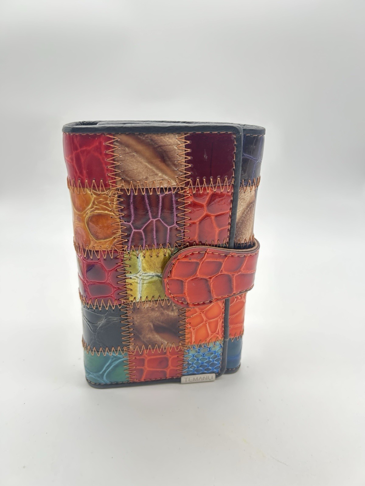 Genuine Leather Patchwork Wallet Multicolor Handc… - image 3