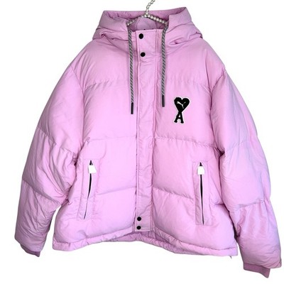 Puma Ami Puffer Jacket Hoodie Large PInk Zip Winter Ski Outdoors Sold Out NWT