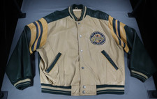 Vintage GUESS Leather Varsity Bomber Jacket S...