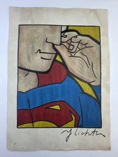 Roy Lichtenstein COA Art Painting Original Drawing Vintage Paper Signed