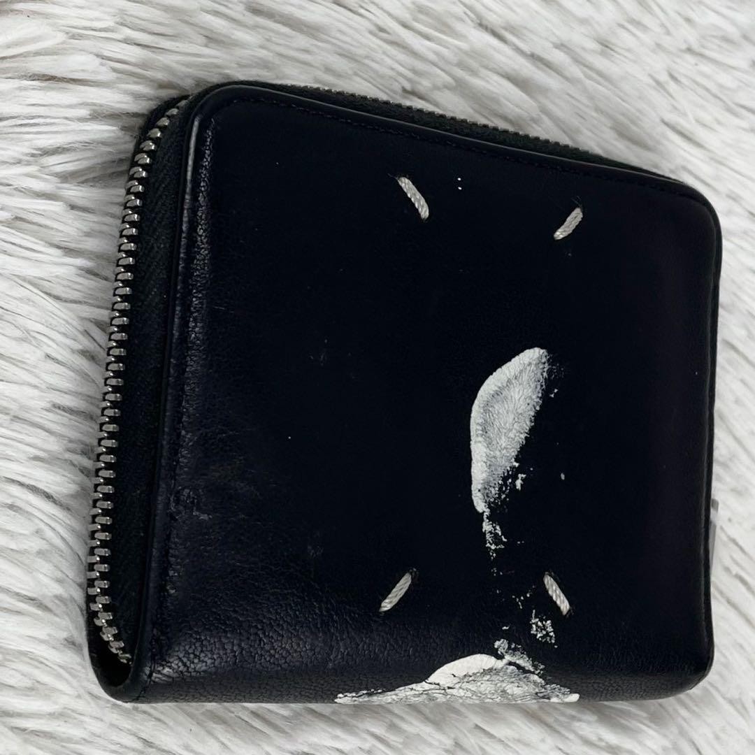 Maison Margiela Leather Fold Wallet Snap Fastener Black