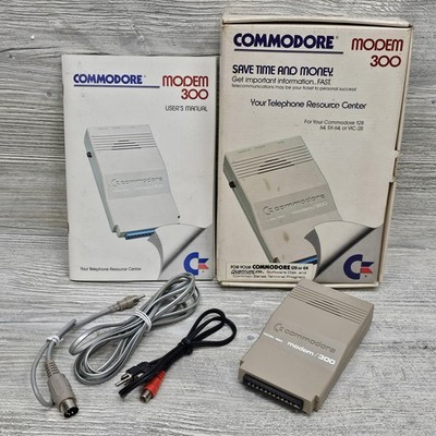 Vintage Commodore 1660 Modem 300 300 Baud C64 128 VIC-20 Box Manual Cables Retro