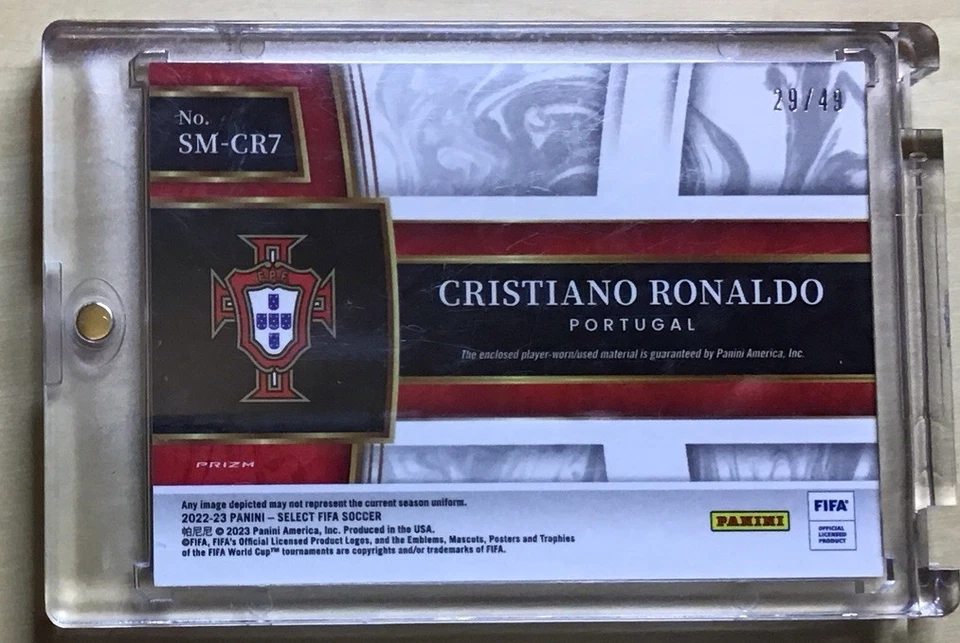 🔥2022 Panini Select FIFA Cristiano Ronaldo SMCR7 #’d /49 SP MEMORABILIA PURPLE - Image 2 of 2