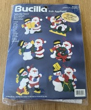 Bucilla SANTA  FROSTY Snowman Felt Christmas Ornament Kit 83957 Set Of 6 NEW