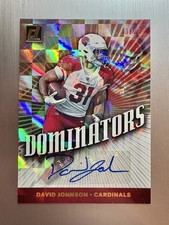 David Johnson 2019 Donruss Football Dominators Auto #’d 13/25 Arizona Cardinals