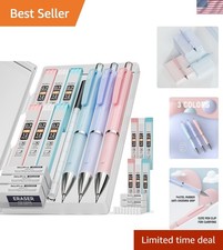 3PCS Cute Mechanical Pencil Set with Case, 0.7 mm Pencils with 6 Tube HB Lead...