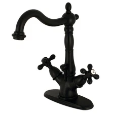 Kingston Brass KS143.AX Heritage 1.2 GPM 1 Hole Bathroom Faucet - Black