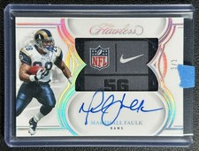MARSHALL FAULK 2025 PANINI FLAWLESS FOOTBALL LAUNDRY TAG LOGO PATCH AUTO 3/3