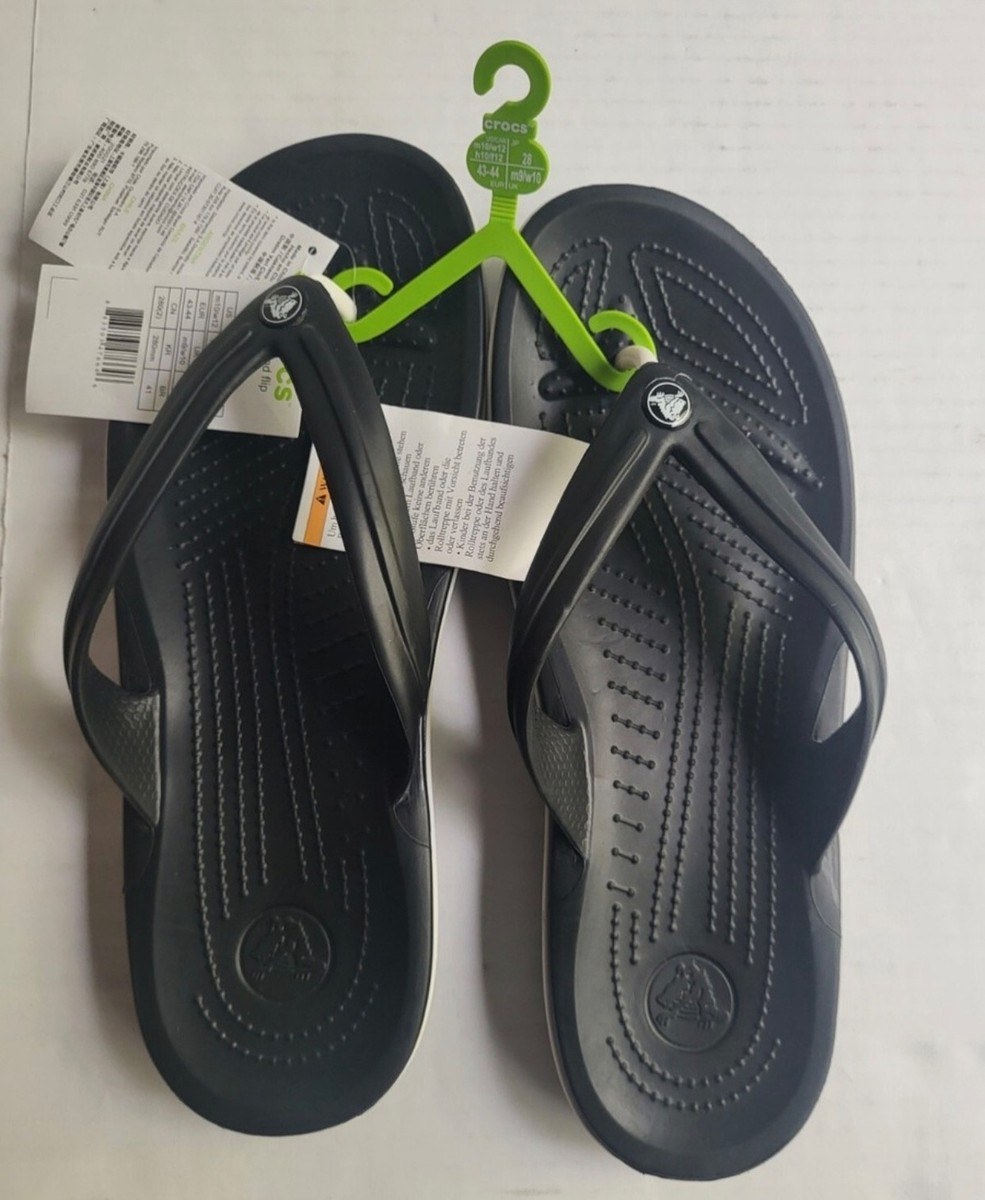 Unisex Crocs Crocband Flip Flops Black Beach Pool Croslite Men 10