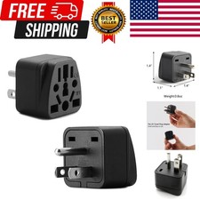 2 Pack US Travel Plug Adapter, UK AU/CN to USA Grounded 3 Prong Power Convert