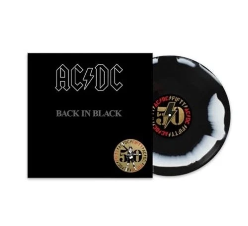 AC/DC LP Back in Black BLACK & WHITE SWIRL COLOUR VINYL 50th Anniversary SEALED