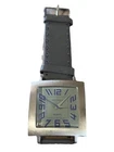 TOKYObay  Gray Blue Dial SS Square 38mm Leather Men's Watch