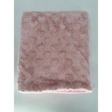 Baby Blanket Pink Heart Plush Sherpa Cozy Soft 30x40