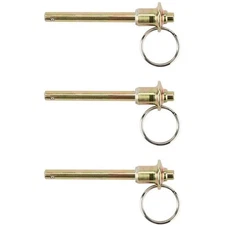 1/4 Steel Quick Release Ball Lock Dowel Pin, 2 Inch Grip, 3 PK