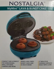 NEW Nostalgia MyMini Lava, Donut & Bundt Cake Maker New, Sealed in box 5"
