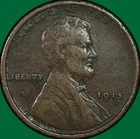1915 Lincoln Wheat Cent Extremely Fine XF Coin, Corrosion #40005