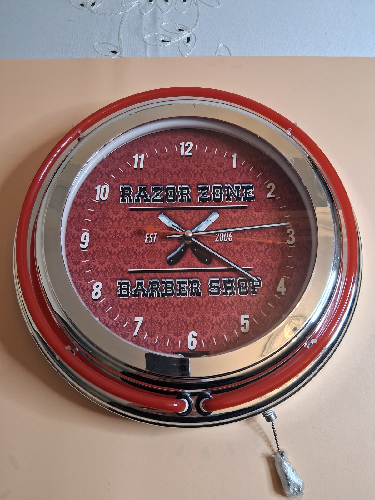 🤩 Neon Clock  Running Keeps Time  For  Men Cave Wall 