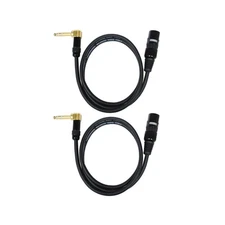 Audio2000s C14006bp2 6ft 1/4 Trs Right Angle To Xlr Male Cable 2 Pac