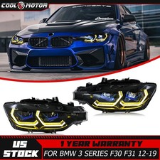 Smoke Lens Led 2-drl Projector Headlights For Bmw 2012-2019 F30 F31 328i 335i