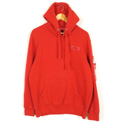 ALPHA INDUSTRIES Herren Pullover Gr. M Hoodie Pulli Kängurutasche rot