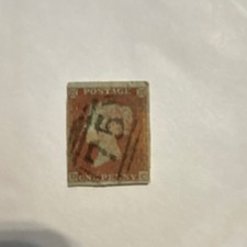Great Britain Victoria 1d Red Brown Used Handstamped Stamp Royalty
