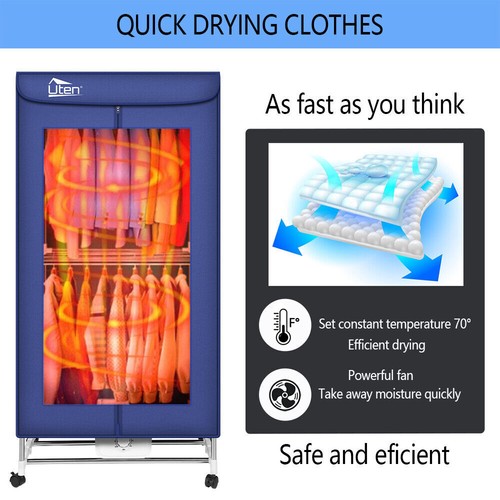 Electric Clothes Dryer Portable Wet Laundry Home Hot Air Drying Rack US - Bild 17 von 20